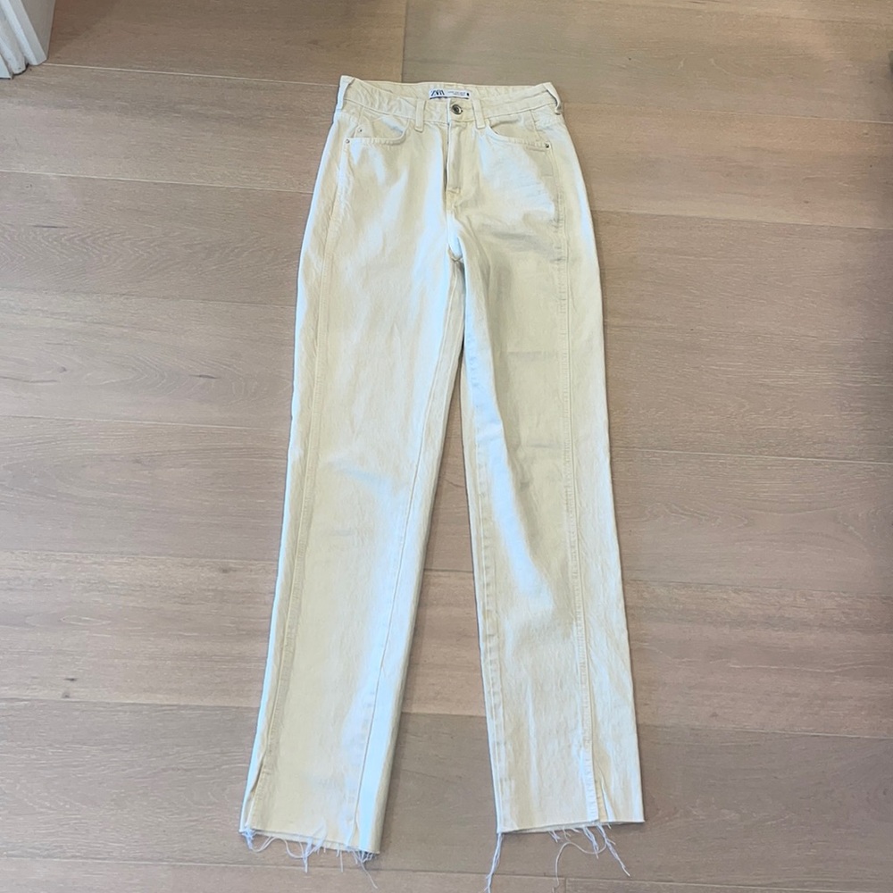 Zara cream color jeans